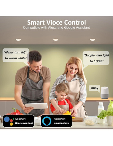 Downlight LED empotrado inteligente inShareplus 5W RGB 6 unidades