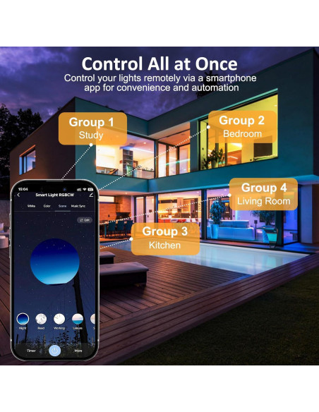 Downlight LED empotrado inteligente inShareplus 5W RGB 6 unidades