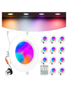 Iluminación Empotrada LED 13W VARICART RGB+5CCT E26 12 Pzas