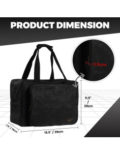 Bolsa de Herramientas de Lona Encerada Kaaltisy 39x19x29cm Negra 2