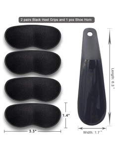 Protectores de Talón Dr. Foot - 2 Pares Cojín Antideslizante Negro 2