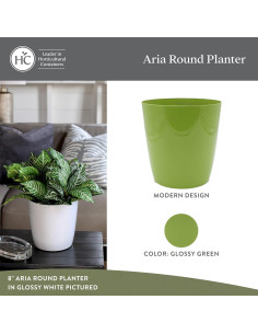 Maceta Redonda Autorriego HC Companies 25.4 cm Aguacate Brillante - Paquete de 2 2