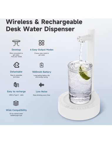 Dispensador de Agua Eléctrico Mottinhill 5 Galones Blanco