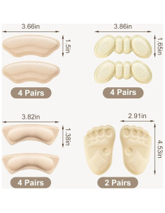 14 Pares Almohadillas para Talones Tielwebelere Autoadhesivas 2