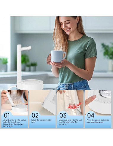 Dispensador de Agua Eléctrico Mottinhill 5 Galones Blanco