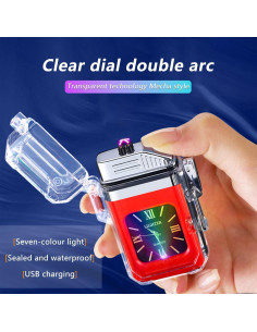 Encendedor Eléctrico SKRFIRE Recargable USB Doble Arco IP56 2