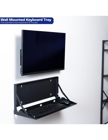 Bandeja de Teclado Plegable VIVO Montada en Pared 60x20 cm