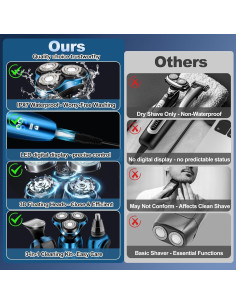 Afeitadora eléctrica Sakioo 100% impermeable con recortadora 2