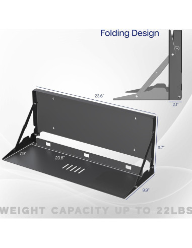 Bandeja de Teclado Plegable VIVO Montada en Pared 60x20 cm