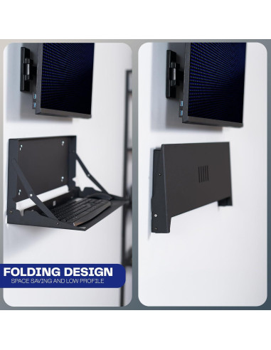 Bandeja de Teclado Plegable VIVO Montada en Pared 60x20 cm