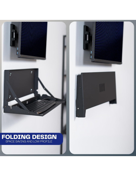 Bandeja de Teclado Plegable VIVO Montada en Pared 60x20 cm