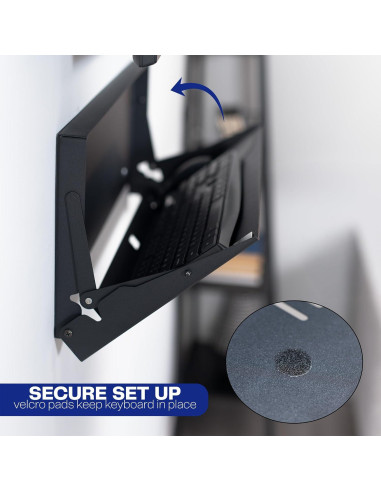 Bandeja de Teclado Plegable VIVO Montada en Pared 60x20 cm