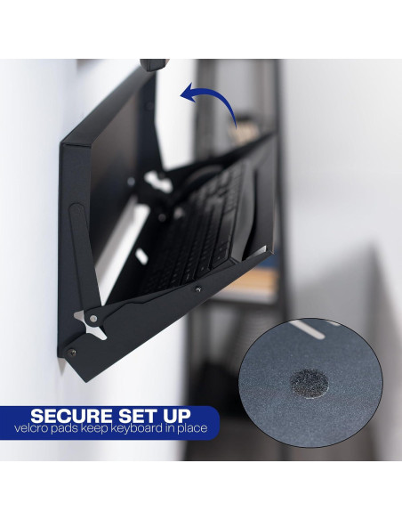 Bandeja de Teclado Plegable VIVO Montada en Pared 60x20 cm