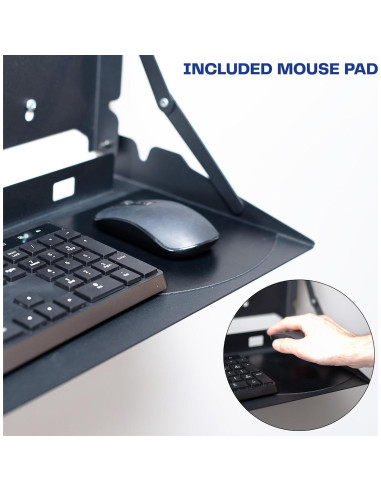 Bandeja de Teclado Plegable VIVO Montada en Pared 60x20 cm