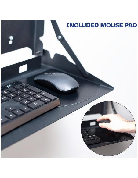 Bandeja de Teclado Plegable VIVO Montada en Pared 60x20 cm