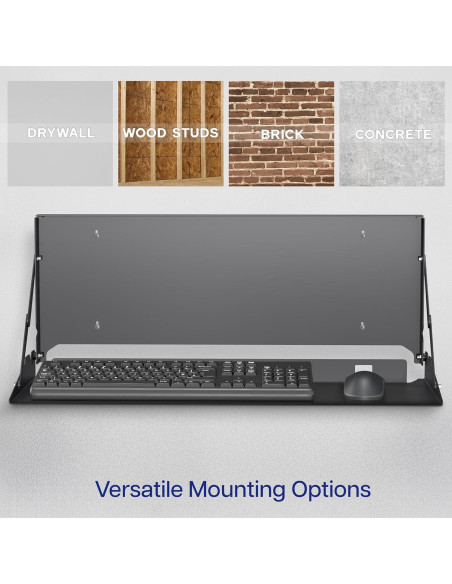 Bandeja de Teclado Plegable VIVO Montada en Pared 60x20 cm