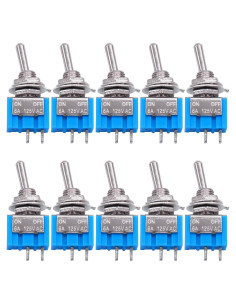 Interruptor de Palanca Mini SPST Taiss 10PCS 6A 125V 2 Pines