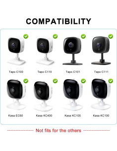 Soporte de Montaje en Pared Autoadhesivo Negro para Cámara TP-Link y Kasa 2