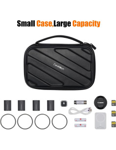 Cwatcun Funda de Accesorios de Cámara Dura Negra 24.77x16.83cm 2