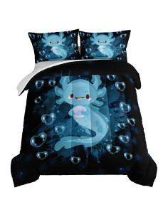 Conjunto de Edredón HOSIMA Individual Azul Kawaii Microfibra