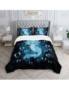 Conjunto de Edredón HOSIMA Individual Azul Kawaii Microfibra 2