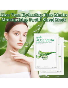 10 Mascarillas Faciales de Aloe Vera GUOYAOLIFU Hidratantes 2