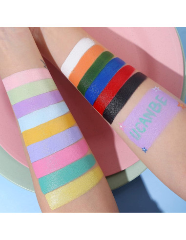 Pintura Facial y Corporal UCANBE 15 Colores Macaron No Tóxica
