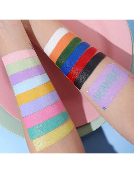 Pintura Facial y Corporal UCANBE 15 Colores Macaron No Tóxica