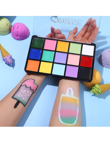 Pintura Facial y Corporal UCANBE 15 Colores Macaron No Tóxica