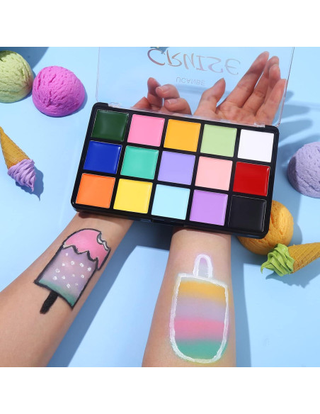 Pintura Facial y Corporal UCANBE 15 Colores Macaron No Tóxica