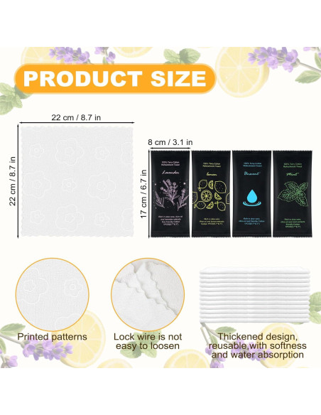 Toallas Húmedas de Algodón Twoworld - 100 Unidades, 22.1 cm