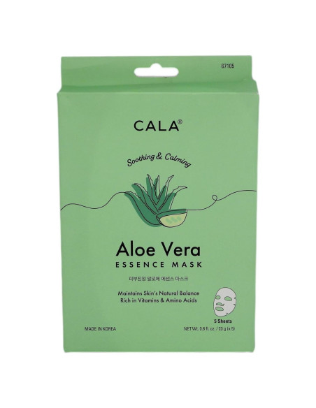Mascarillas Faciales Cala Aloe Vera y Colágeno 5 Unidades