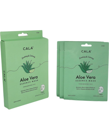 Mascarillas Faciales Cala Aloe Vera y Colágeno 5 Unidades