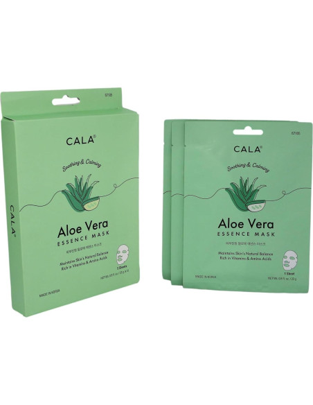 Mascarillas Faciales Cala Aloe Vera y Colágeno 5 Unidades