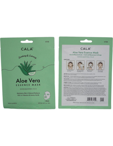 Mascarillas Faciales Cala Aloe Vera y Colágeno 5 Unidades