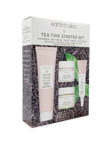 Conjunto de Cuidado Facial Earth To Skin Tea Time 4 Piezas
