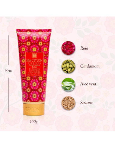 Exfoliante Corporal Suave en Ducha SPA CEYLON 150g Cardamomo Rosa