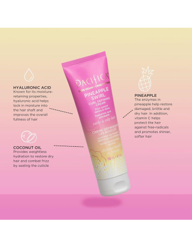 Crema Definidora de Rizos Pacifica Piña Swirl 118.3 ml - Control de Frizz