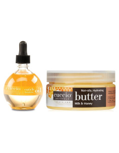 Cuccio Tratamiento Completo Manos - Aceite Cutículas 70.87g y Crema Hidratante 226.8g Leche y Miel