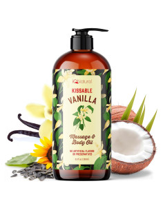 Aceite de Masaje Comestible IQ Natural 226.8g Vainilla Coco