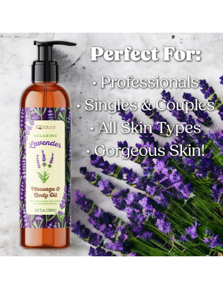 Aceite Corporal Orgánico de Lavanda IQ Natural 260ml - Masaje Relajante