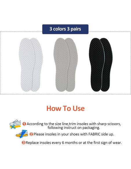 Plantillas Transpirables Sintege 3 Pares Doble Capa 3mm