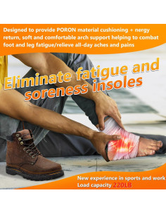 Plantillas de Gel Gviipk para Botas de Trabajo - Soporte Arco Alto L 2