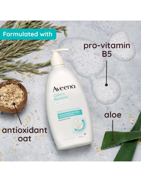 Aveeno Jabón Corporal Diario 532 ml Sin Fragancia para Piel Sensible