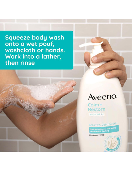 Aveeno Jabón Corporal Diario 532 ml Sin Fragancia para Piel Sensible