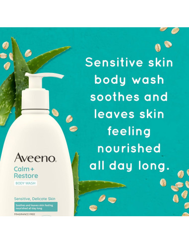 Aveeno Jabón Corporal Diario 532 ml Sin Fragancia para Piel Sensible