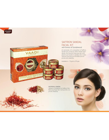 Kit Facial Vaadi Herbals - Azafrán y Sándalo - 70 Gr