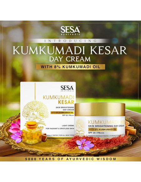 Crema de Día Kumkumadi Kesar Sesa 50g Hidratante SPF20