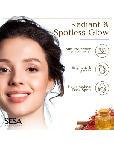 Crema de Día Kumkumadi Kesar Sesa 50g Hidratante SPF20