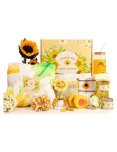 Canasta de Regalo de Girasol DORBOKER 15 Piezas Bienestar